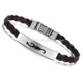 2015 new fashion jewelry leather bracelet and stainless steel design charm bracelet female backing wristband P502